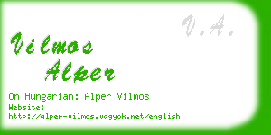 vilmos alper business card